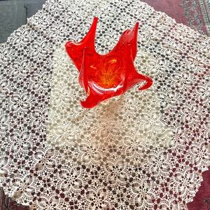 Handmade crochet table cloth 33”c33”